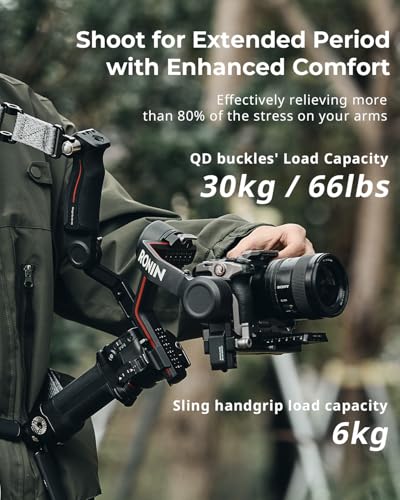 Image of SmallRig Adjustable Sling Handgrip Gimbal Sling Handle w /Shoulder Strap for DJI RS 5 / RS 4 Pro / RS 4 / RS 3 / RS 3 Pro /RS 2 Stabilizer, Ergonomic Grip for Low Angle Shots