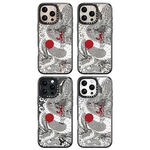 Coque iPhone 16 Pro Rosarnnah antichoc dragon noir en silicone rigide - 7
