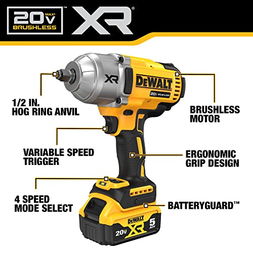 DEWALT-20V-MAX-Cordless-Impact-Wrench-Kit-20V-MAX-12-Hog-Ring-With-4-Mode-Speed-Includes-Battery-Charger-and-Kit-Bag-DCF900P1