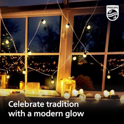 Image of Philips 4M 10 LED Crystal Glow String Light | Decorative Ladi Light for Diwali, Wedding, Festival, Party, Wall & Window Decoration | Warm White, Pack of 1