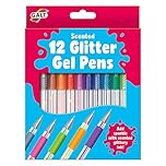 Galt 12 Glitter Gel Pens - Childrens Scented Colourful Metallic Gel Pens Kit, Arts and Crafts for Kids - Multicolour Sparkly and Glittery Pen Set for Colouring, Writing and Drawing - Ages 6 Years Plus
