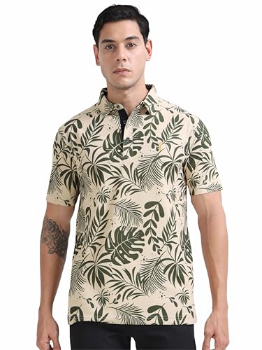 Image of STELLERS Men's Printed Polo T-Shirt | Regular Fit| Feather Touch Feel | Odour Resistant | Wrinkle Free | Stretchable | Anti-Static