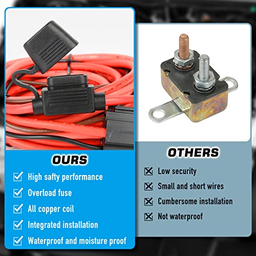 Electric Fuel Pump Relay Kit Fuel Pump Wiring Harness Kit Relay Bypass 40 Amp Heavy Duty Long Wires Fit 12V System #TOP1