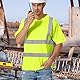 AUYAO Profi Warnschutz T-Shirt Warnkleidung Leicht Kurzarmshirt Kurzarm Hohe Sichtbarkeit Arbeitsshirt Warnshirt Reflektierend Arbeitshemd Hochsichtbares Bahn-T-Shirt Warnschutz Tshirt Herren Gelb L