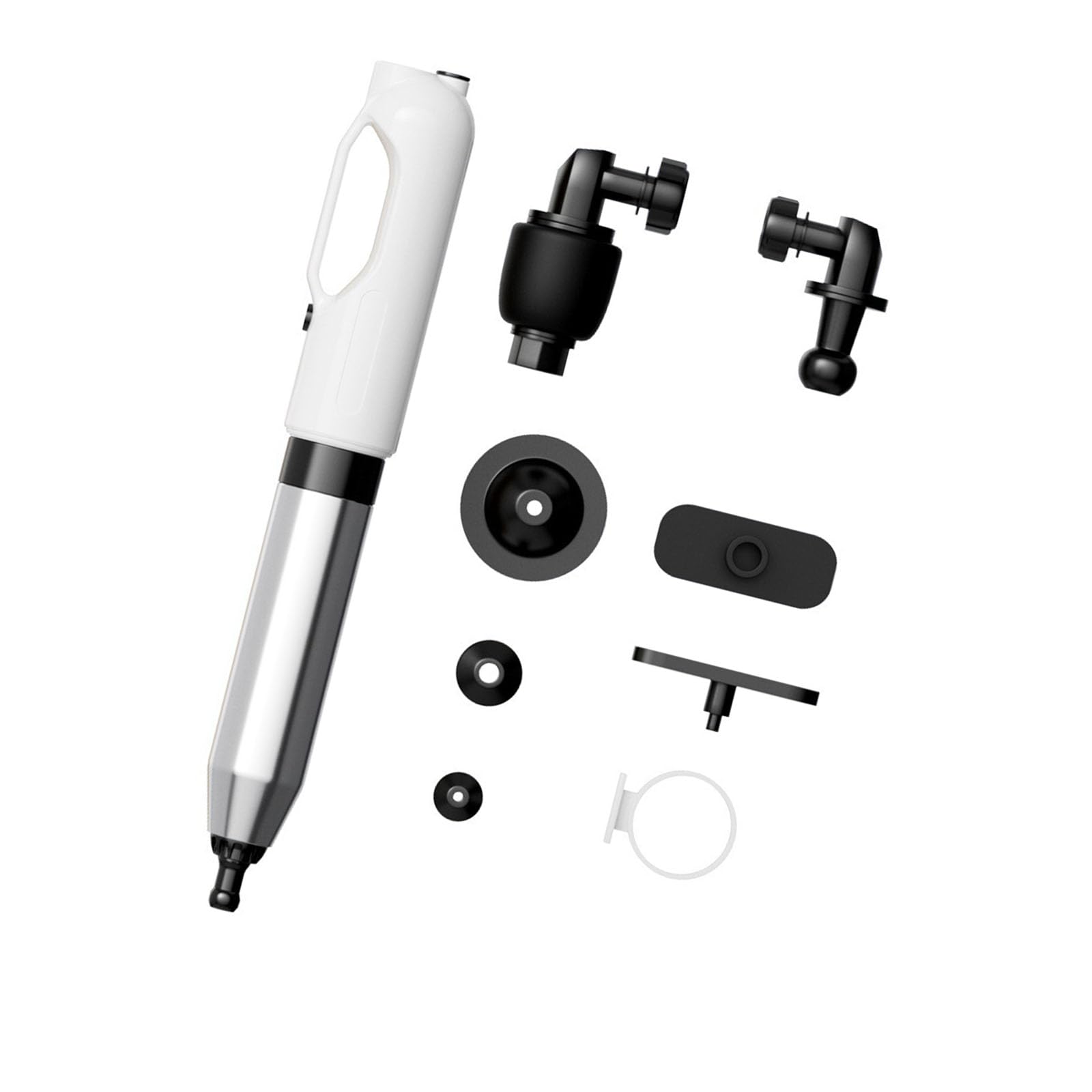 Kahdgss White Pressurized Toilet Snake Featuring Robust Metal Construction And Rubber Nozzle Rubber Nozzle Plunger