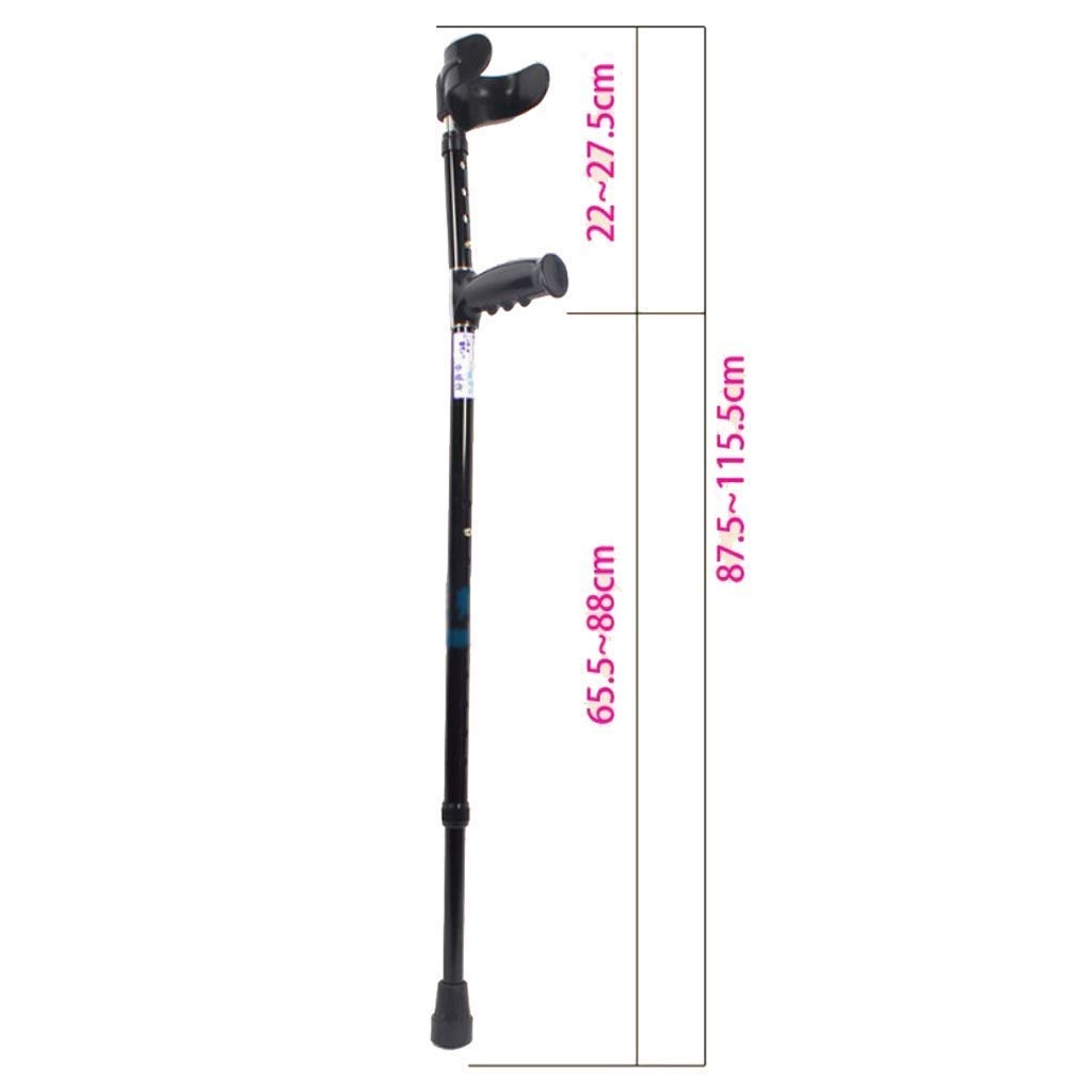 Muletas Caminantes Codos Plegables Aleaciones de Aluminio Antebrazo Muletilla Codo Muletas Ultraligero Aluminio Asistencia Doble Ajustable (87.5-115.5cm)