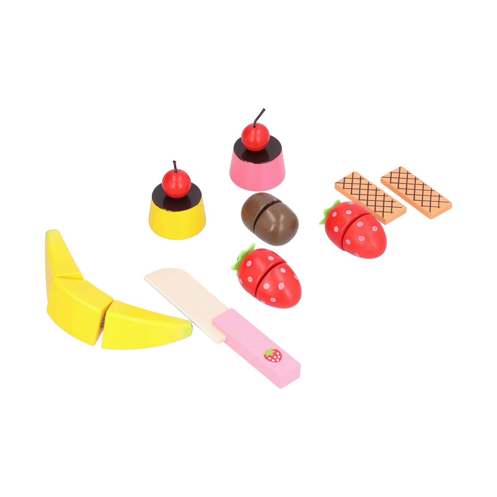 Juego de Pastel de Simulación para Juego de Simulación, Diversión Educativa para Niños Pequeños con Coloridos Accesorios de Postre de Madera