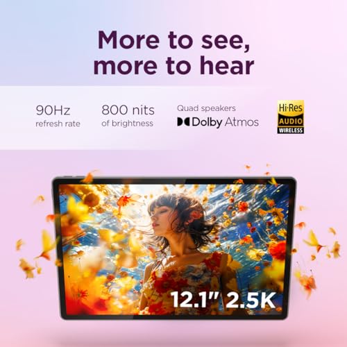 Image of Lenovo Idea Tab Plus - Lightweight Tablet - 12.1″ 2.5K IPS Touchscreen Display - 90Hz - MediaTek Dimensity 6400-8GB Memory - 128GB Storage - Integrated Arm Mali-G57 MC2 - Lenovo Tab Pen & Folio Case