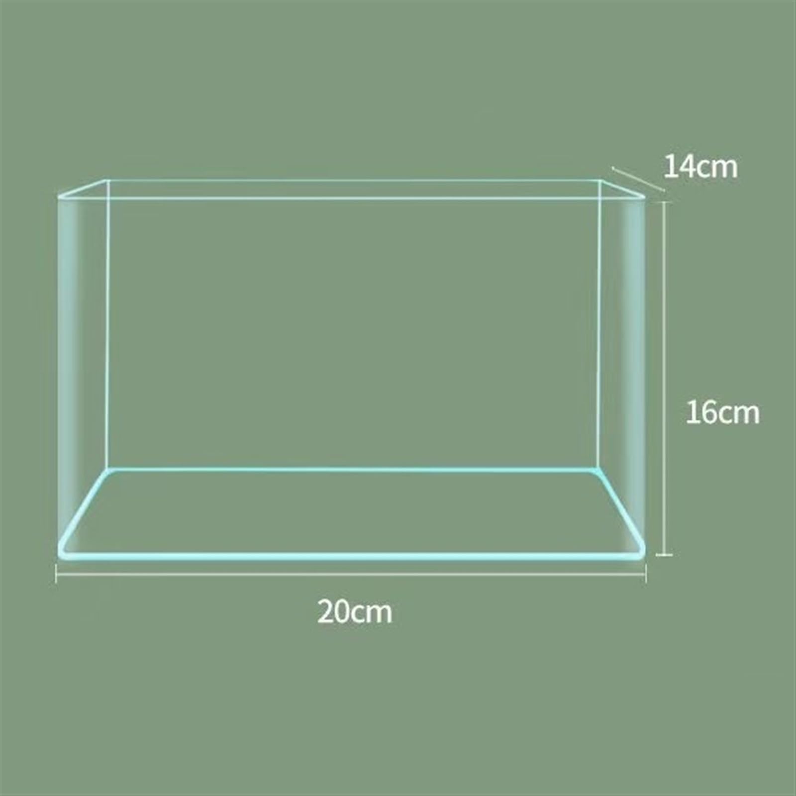 Acuario Acuario de Cristal con Borde Curvo, Sala de Estar, pequeño Acuario, Escritorio, Cristal Transparente, pecera, Caja de cría de Tortugas Acuario ​Estable(20x14x16cm)