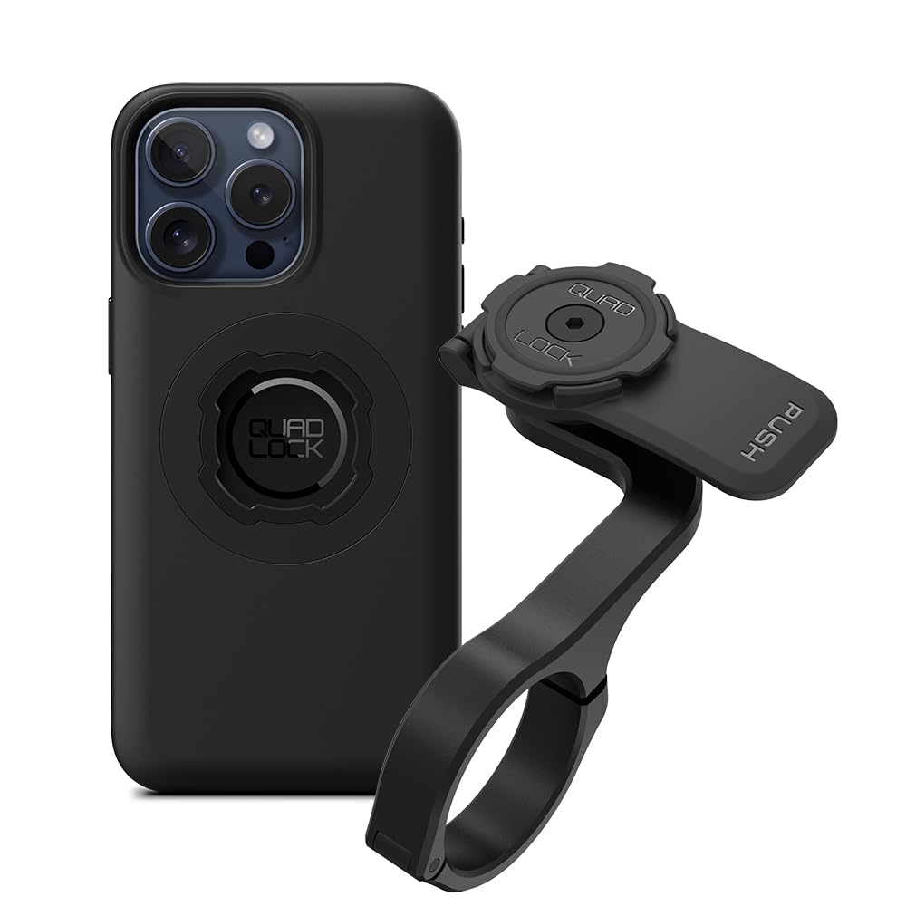 Quad Lock Out Front PRO Supporto manubrio bici (V2) con custodia per telefono MAG per iPhone 15 Pro Max