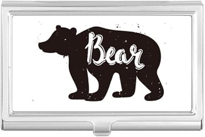 Bear Black and White Animal Business Card Holder Case Pocket Box Wallet