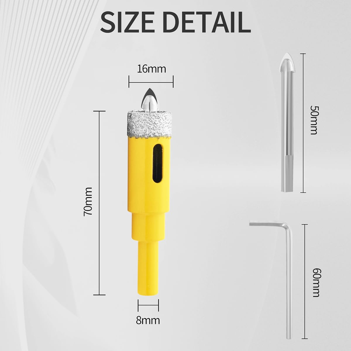 Aohhy 16mm Diamond Hole Saw with Pilot Bit, Professional Vacuum Brazed Diamond Drill Bit for Tile Porcelain, Glass, Marble, Ceramic - Image 2