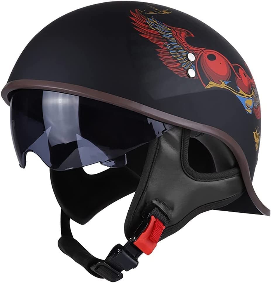Casque jet rétro style demi-casque moto cruiser scooter homologué ECE pour pilote taille XL