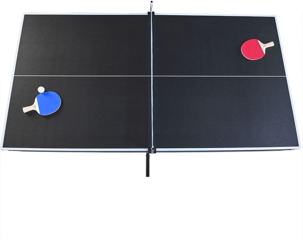 6" Pool Table, Portable Pool Table with Complete Billiard Accessory Sets, Foldable Billiard Game Table Set, with Table Tennis Top, for Family Game Rooms(Blue)