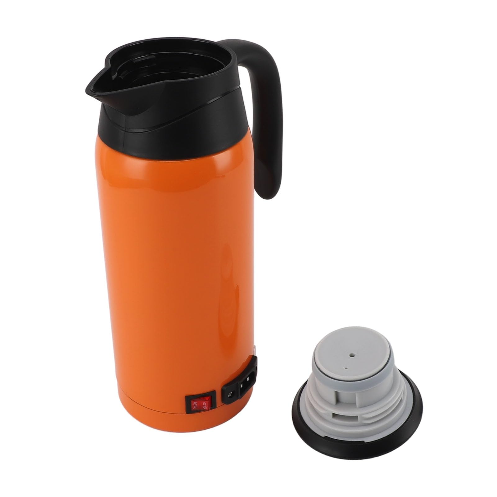 RiToEasysports Hervidor de Agua Eléctrico para Coche, Calentador de Agua de Acero Inoxidable de Ebullición Rápida de 800ml de Doble Voltaje para Negocios de Camiones y Automóviles