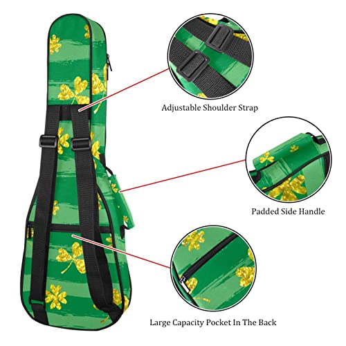 Housse de transport pour ukulélé de la Saint-Patrick avec trèfle doré pour concert ténor soprano 58,4 cm d’épaisseur 10… - Les Beatles, Paul McCartney, John Lennon, RIngo Starr, George Harrison Housse de transport pour ukulélé de la Saint-Patrick avec trèfle doré pour concert ténor soprano 58,4 cm d'épaisseur 10… – Image 4