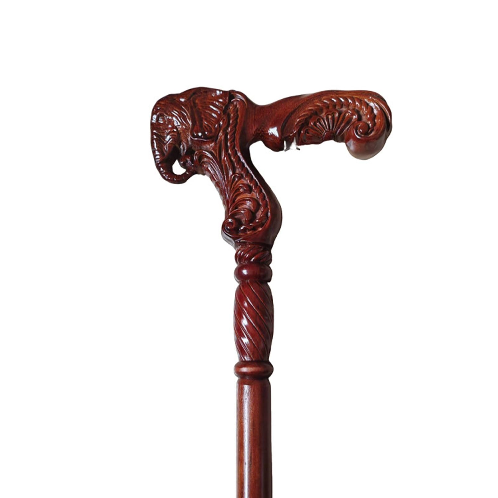 Bastón de Caminar Madera Roja con Cabeza Elefante Tallada A Mano – Ornato pour Hombres y Mujeres Ancianos, Decorativo pour La Colección