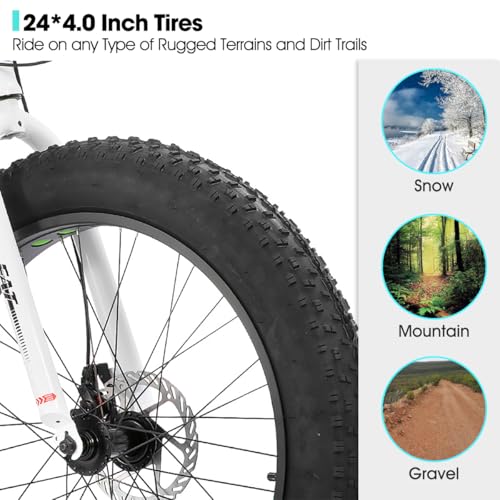 HILAND 24 26 Inch Fat Tire Mountain Bike for Men and Women,