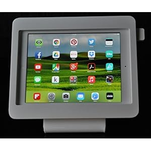 TABcare Compatible iPad Mini 1/2/3 White Security Enclosure with Desktop Stand for PayPal Here, Amazon Local Register, Square, ID Tech Shuttle, PayAnywhere Card Reader
