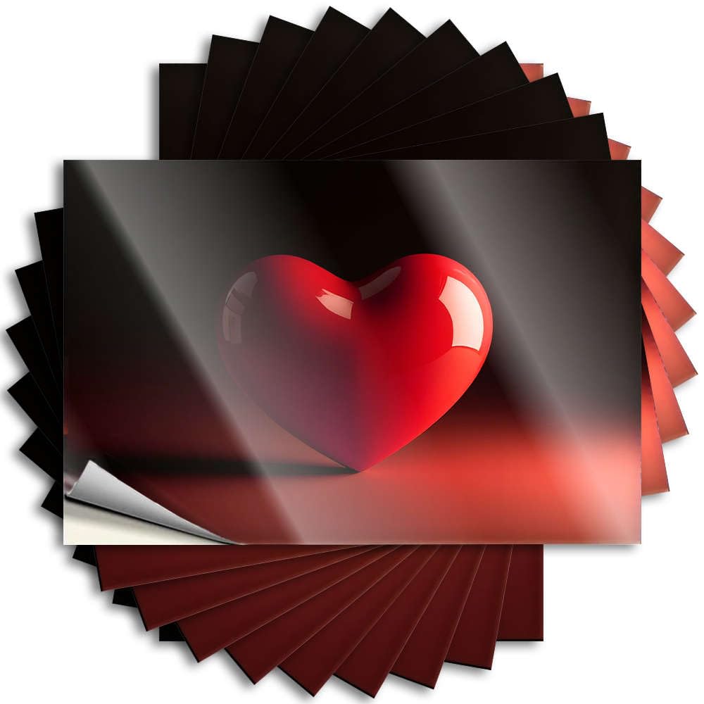 A Shiny Red Heart On A Dark Background Bathroom Gifts Fall DIY | Rock Funny Sticker Garage Removable Vinyl Sticker Decal(8X12CM)