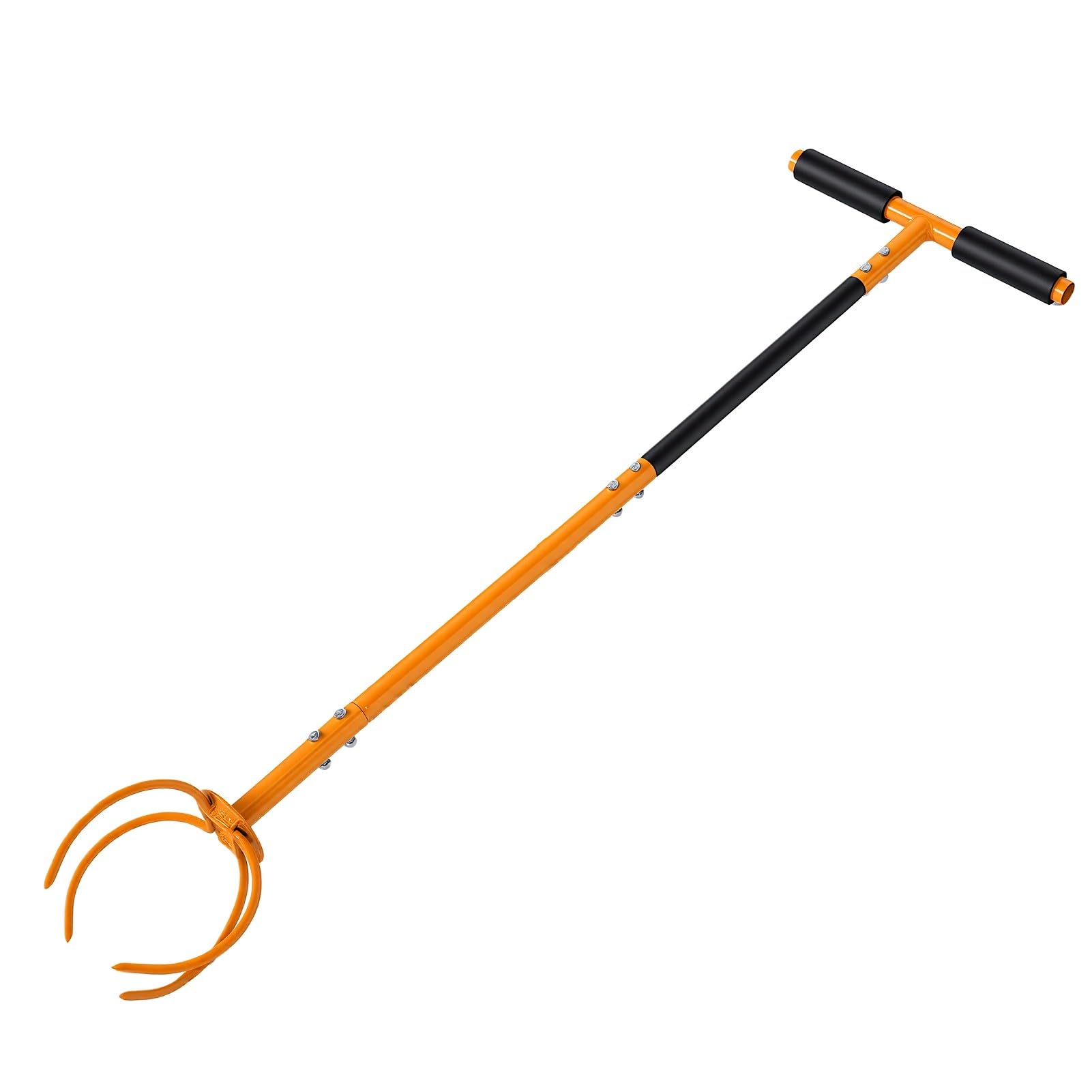 Eiserner 4-Klauen-Handgrubber, gebogener Griff für Gartenarbeit, 96,5 cm