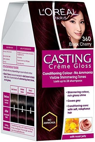 L'Oreal Paris Casting Creme Gloss, Black Cherry 360, 87.5g+72ml
