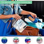 Clear TSA Approved Quart Size Carry-On Waterproof Toiletry Bag, 4 Pack, Airport Security 3-1-1 Compliant Transparent for Toiletries Cosmetics Travel (Black)
