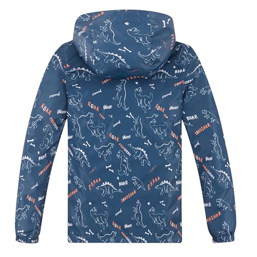 Image of Boys Girls Rain Jackets Waterproof Hooded Fleece Raincoats Lightweight Windbreakers for Kids