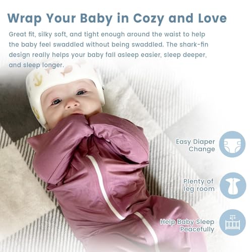Image of ZIGJOY Swaddle Sleep Sack 3-6 Months, 0.5 Tog Baby Wearable Blanket | Rayon Made From Bamboo, Soft & Cool & High Stretchy. 2-way Zipper for Easy Diaper Changes. Long Sleeves Allow Self-soothing