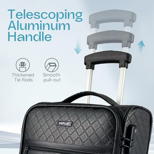 KYME 24 Inch Suitcases Luggage,PU Leather Softside Suitcase with Double Spinner Wheels, Black3