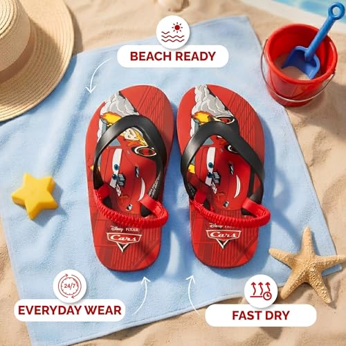 Image of Disney Girls Boys Character Flip Flops Sandals Kids Water Shoes - Minnie Mickey Moana Toy Story Frozen Cars Encanto Princess Thong Beach Slides Slip On Quick Dry (Toddler-Little Kid)