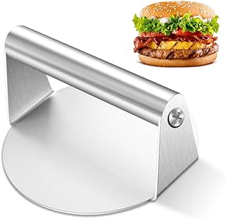 Smash Burger de aço inoxidável, 5,5 polegadas prensa para hambúrgueres redonda esplastador de hambúrgueres acessório de...