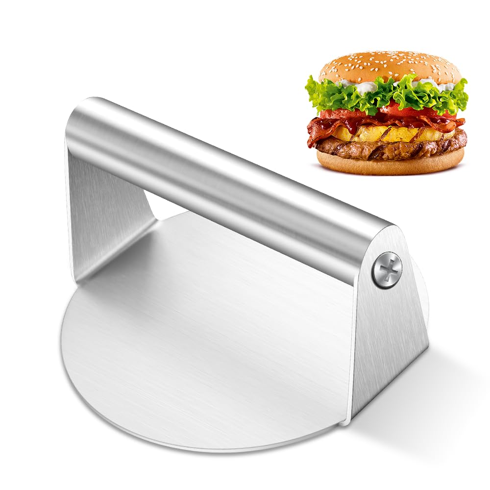 Presse à Hamburger 5,5 Pouces Smash Burger en Acier Inoxydable Antiadhésif Presse à Viande