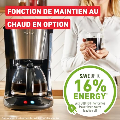 Cafetière à filtre Tefal Subito CM5S1DE0 1 25 15 Tasses Acier inoxydable antigoutte - vue 4
