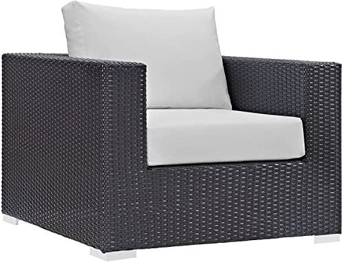 Image of OUTLIVING Outdoor 2 Seater Sofa Set with Center Table | Patio Furniture Balcony Sofa Sets | Wicker Rattan Garden Sofa Set with Cushion for Outdoor Garden - (Black)