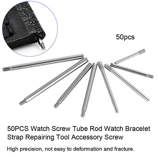 Watch Screw Tube Rod,Screws Repair Kit Small Tiny Screws Nut Washer Assortment for Watch Connect Watch case and Band 50PCS