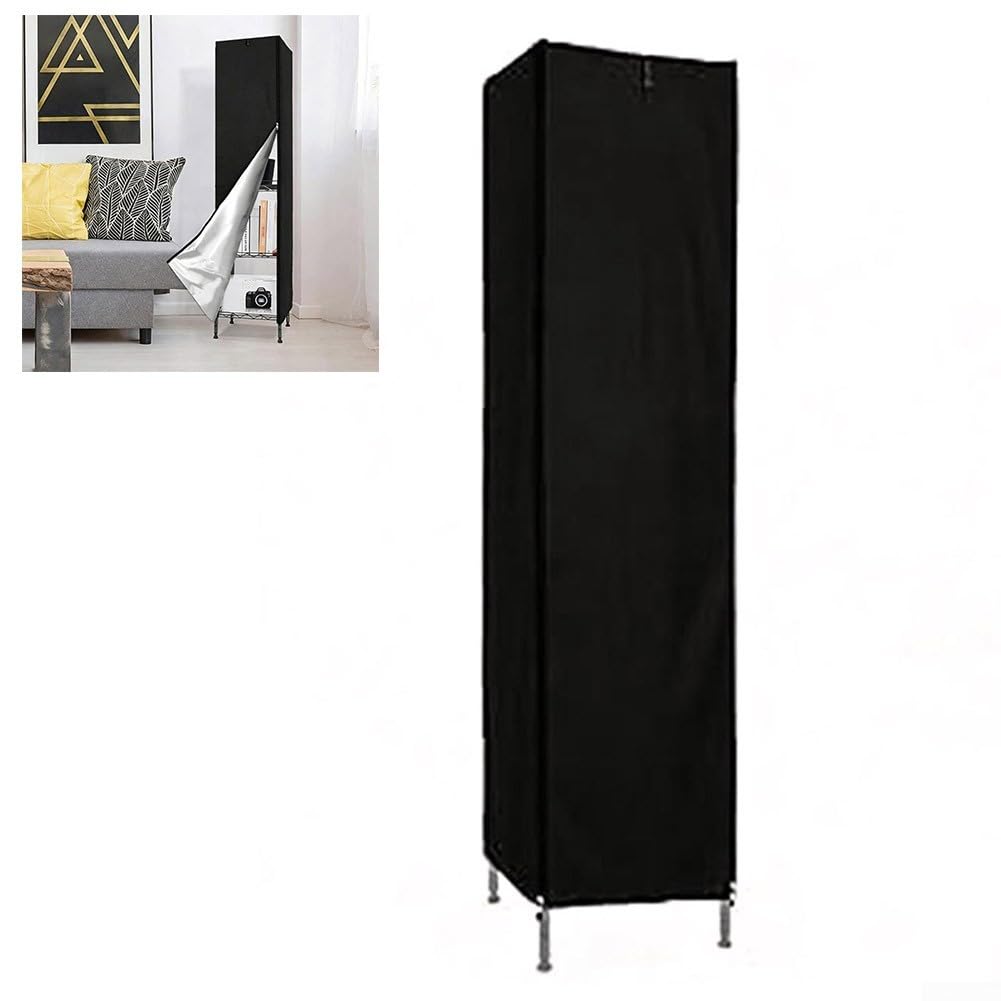 Copertura per scaffalature metalliche, impermeabile, antipolvere, protezione per mobili da esterno, con cerniera e design arrotolabile, 127 x 30 x 30 cm, nero (210D)