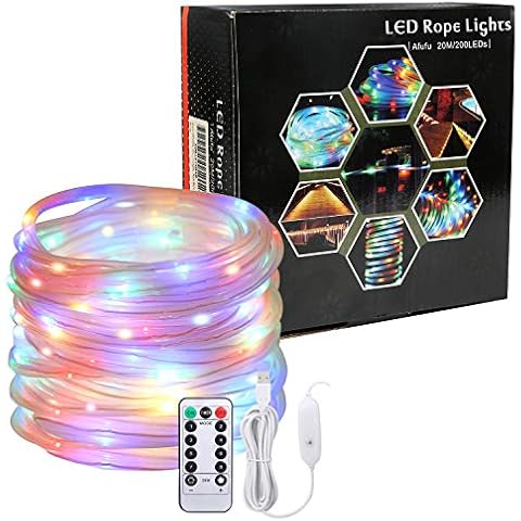Afufu LED Luz Guirnalda Exterior USB 20M con 200leds Cover