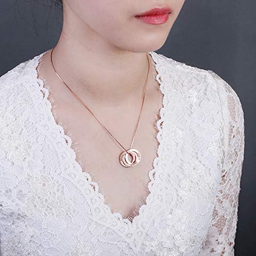 Miniatura 6 de Getname Necklace Collar de anillo ruso grabado personalizado personalizado con nombre de la familia, collar de plata esterlina 925, joyería para el