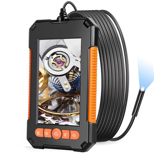 bestyks Cámara Endoscópica con Luz, Cámara Endoscópica Industrial 1080P HD, Cámara De Inspección, Cámara Serpiente Impermeable, Cámara Telescópica, Cámara Endoscópica De Canal, Cable Semirrígido De 5