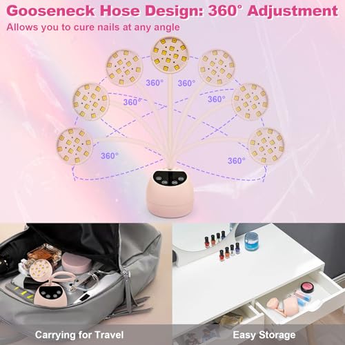 Image of CGBE UV LED Nail Lamp, 36W Mini Cordless Flash Cure Nail Lamp for Gel Nails