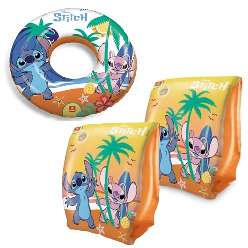 ICE TOYS Set mit Armlehnen und Donut für Kinder, Strand, Sommer, Pool (Stitch)