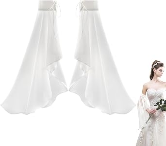 Womens Detachable Sleeves Tulle Chiffon Arm Sleeve Gloves Sheer Flowy Bell Sleeve for Fairy Costume Dress Accessories Gothic Fantasy White Detached Style Cosplay for Women