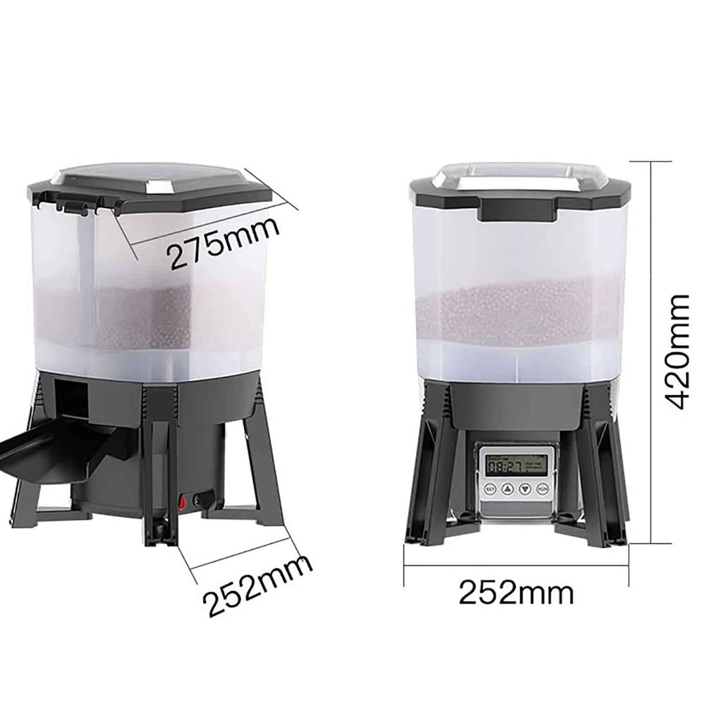 Mangiatoia per Pesci Automatica Solare, distributore di Cibo per Pesci Elettrico da 6 Litri, con Controller del Display Distributore Automatico di mangime per Pesci, laghetto Koi Alimentazione