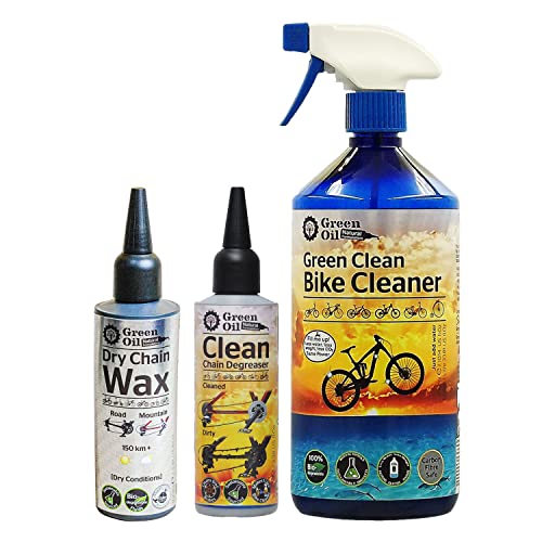 Green Oil Saver Bundle - Includes Dry Bike Chain Wax 100 Ml, Degreaser Jelly 100 Ml, Green Clean Bike Cleaner 300 Ml | Biodegradable, Natural, Eco Friendly, Free Of Palm Oil And Petroleum | Made In Uk #TOP10