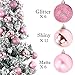 Emopeak 24Pcs Mini Christmas Balls Ornaments for Xmas Tree - 1.2 Inch Small Shatterproof Christmas Tree Decorations Hanging Ball for Holiday Wedding Party Decoration Pink