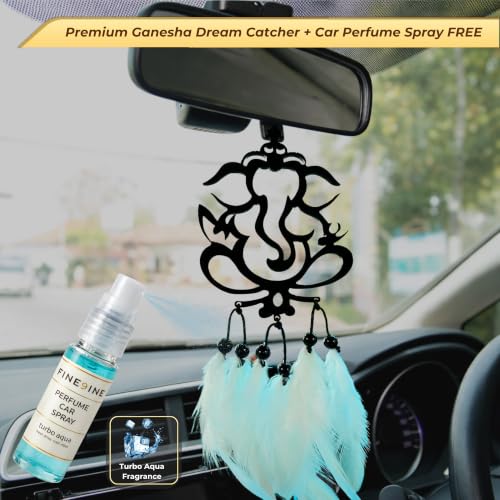 Image of Ganesha Car Hanging Dream Catcher with Free 5 ml Car Perfume Spray