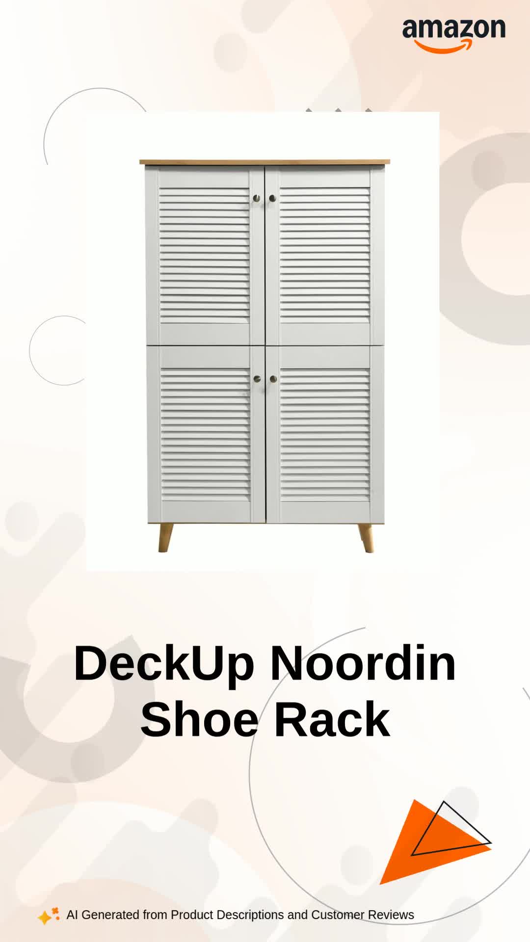 DeckUp Noordin 4-Door Engineered Wood Shoe Rack (Wotan Oak & White
