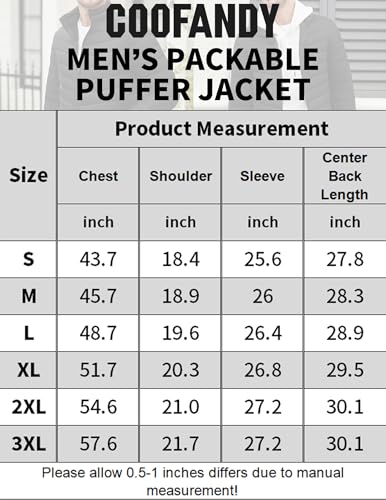 Coofandy Mens Puffer Jacket Packable Winter Jackets Lightweight Puffy Coat With Zippered Pockets thumb #5