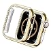 Yolovie Funda Carcasa Compatible para Apple Watch 40mm 44mm Series 6 SE 5 4, Cubierta de la Cara Bling Crystal Diamonds Shiny Rhinestone para Bumper, Oro